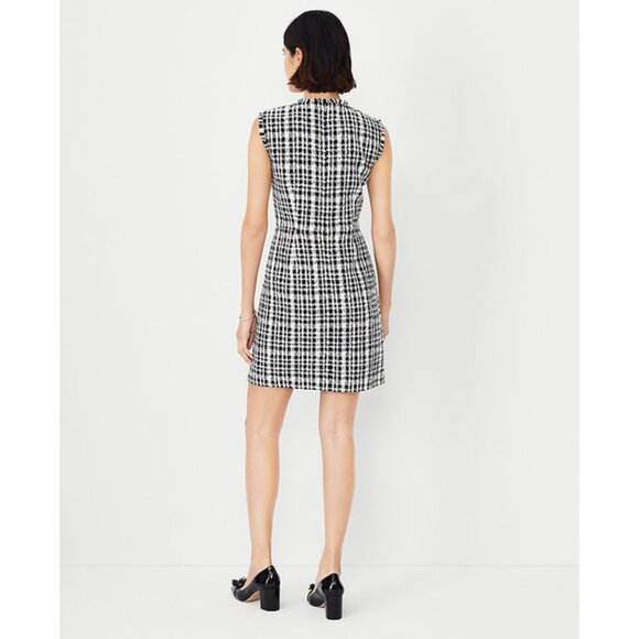 Ann Taylor Fringe Tweed Flare Dress 4 - Picture 2 of 4